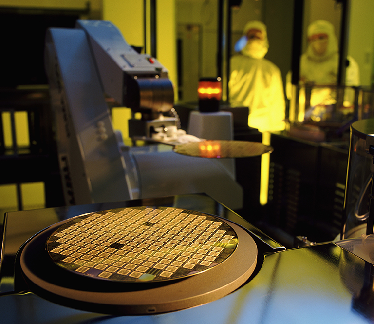 Manufacturing semiconductor wafers.
