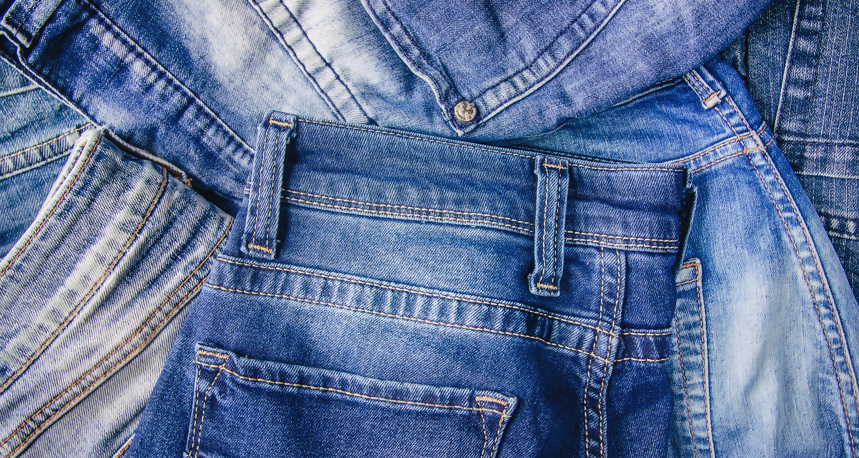 Jeans. Stylish clothes. Selective focus Shopping time Nature