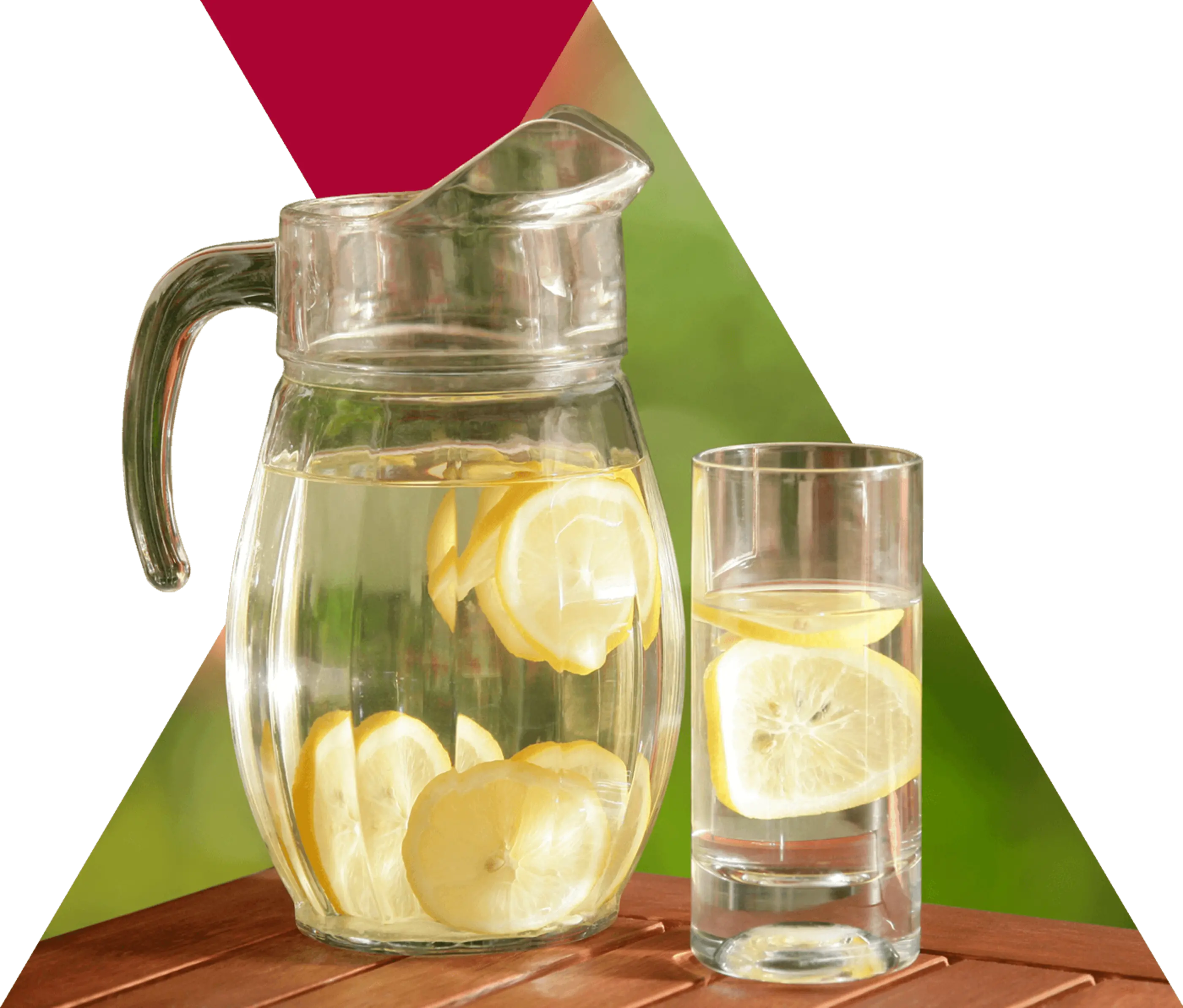 Tritan clear pitcher and classes with dark colored beverage