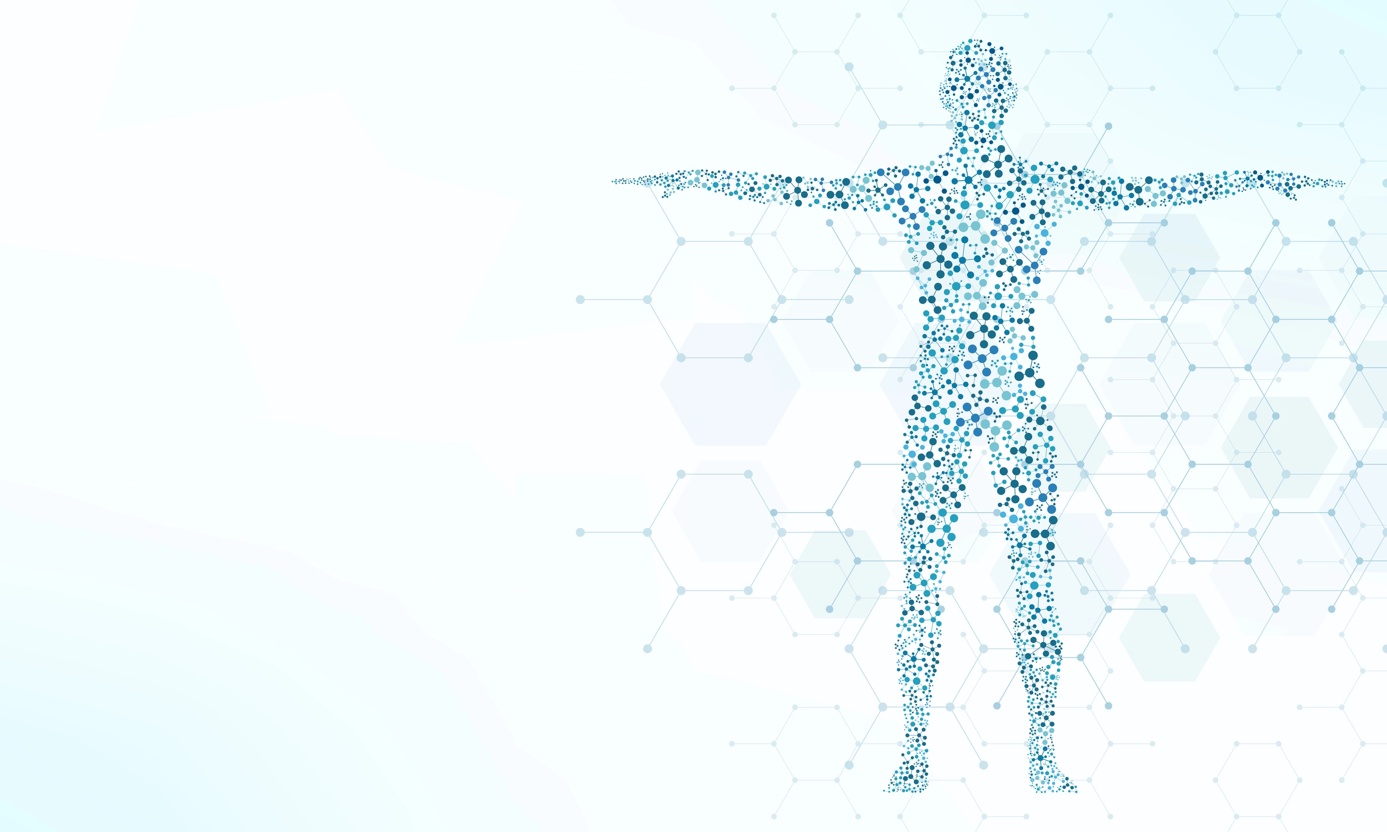 Vector illustration of the human body with structure molecules DNA. Concept and idea for medicine, healthcare medical, science, and technology.