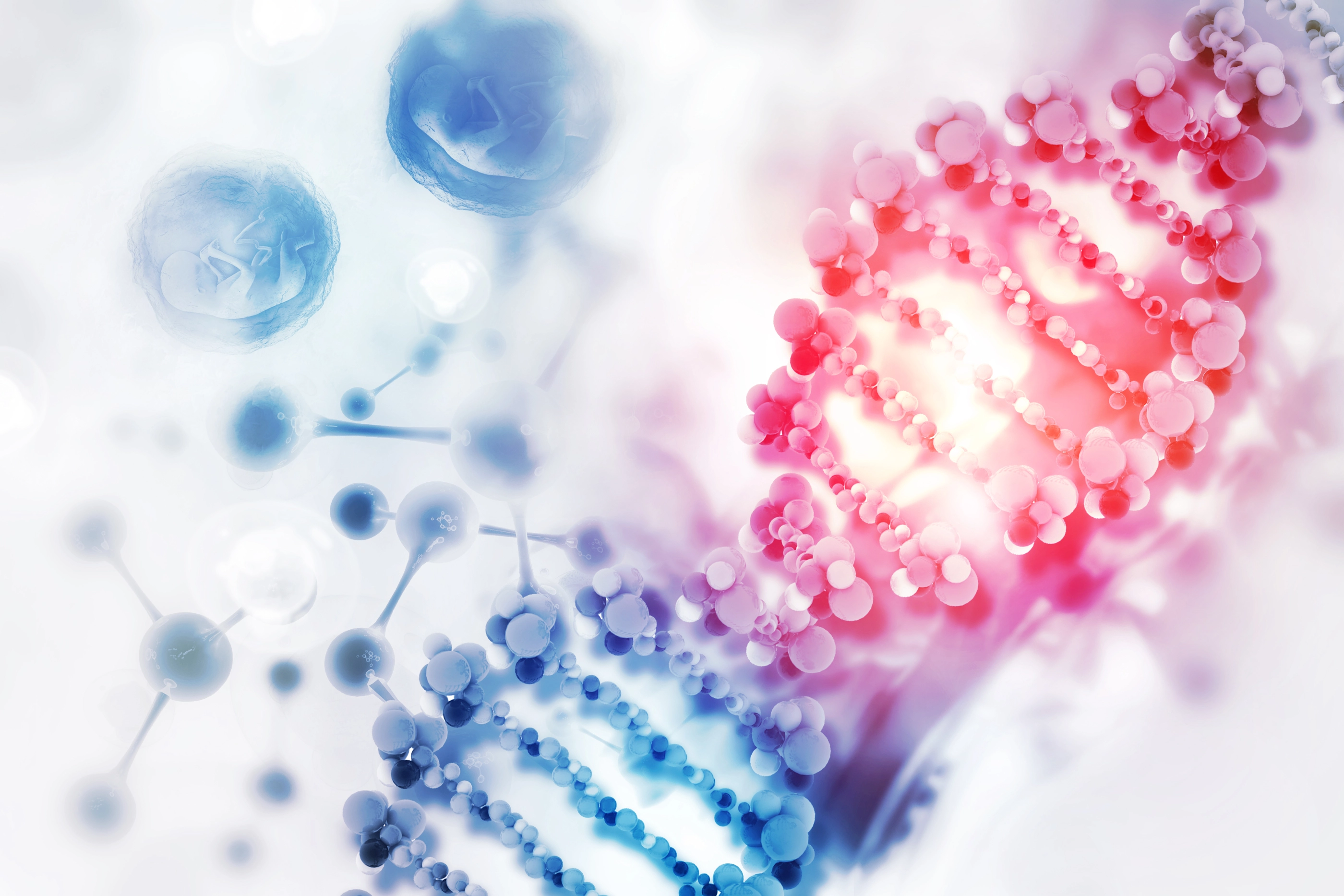 DNA cell on scientific background