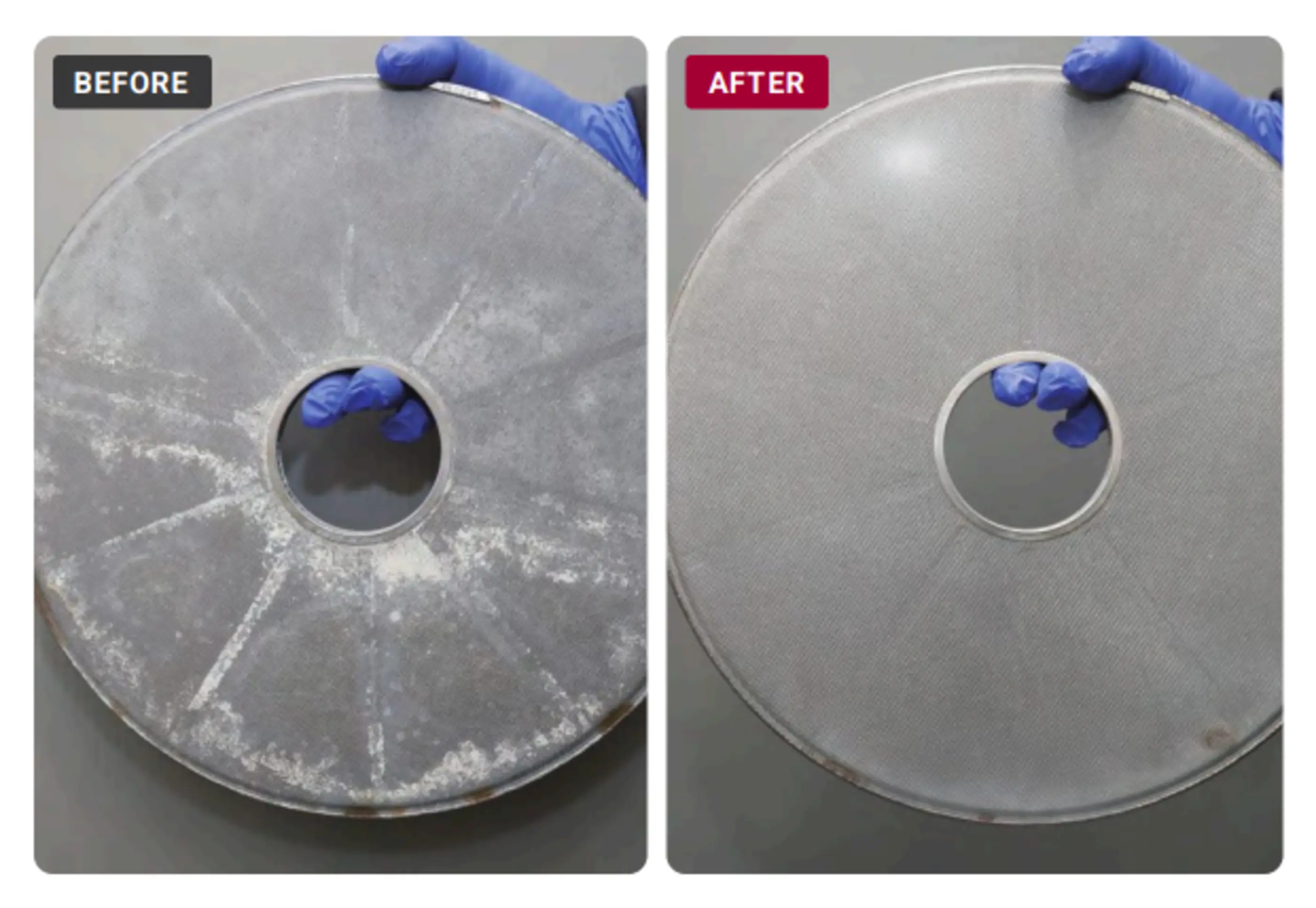 disc cleaning before and after image comparison