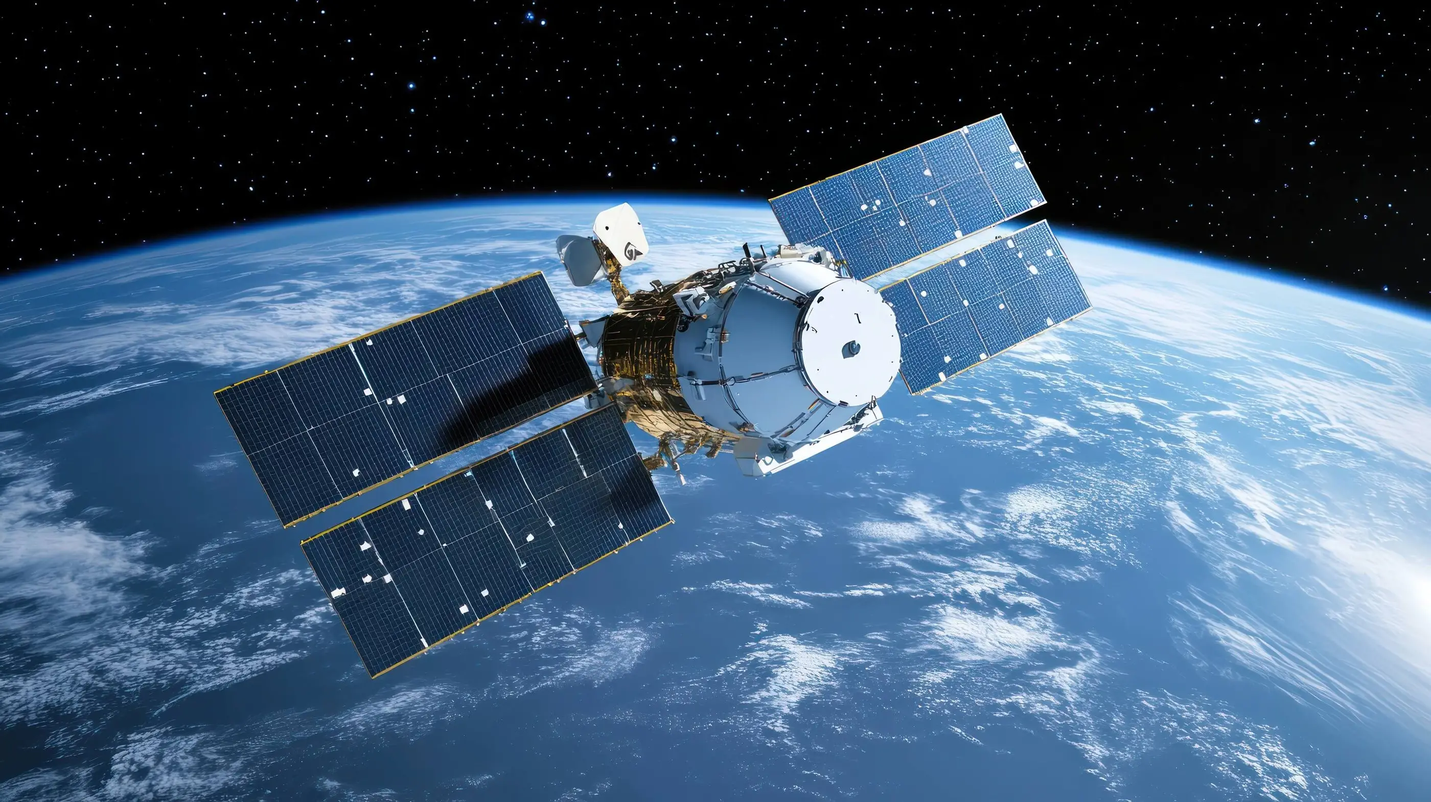 Satellite in space above Earth