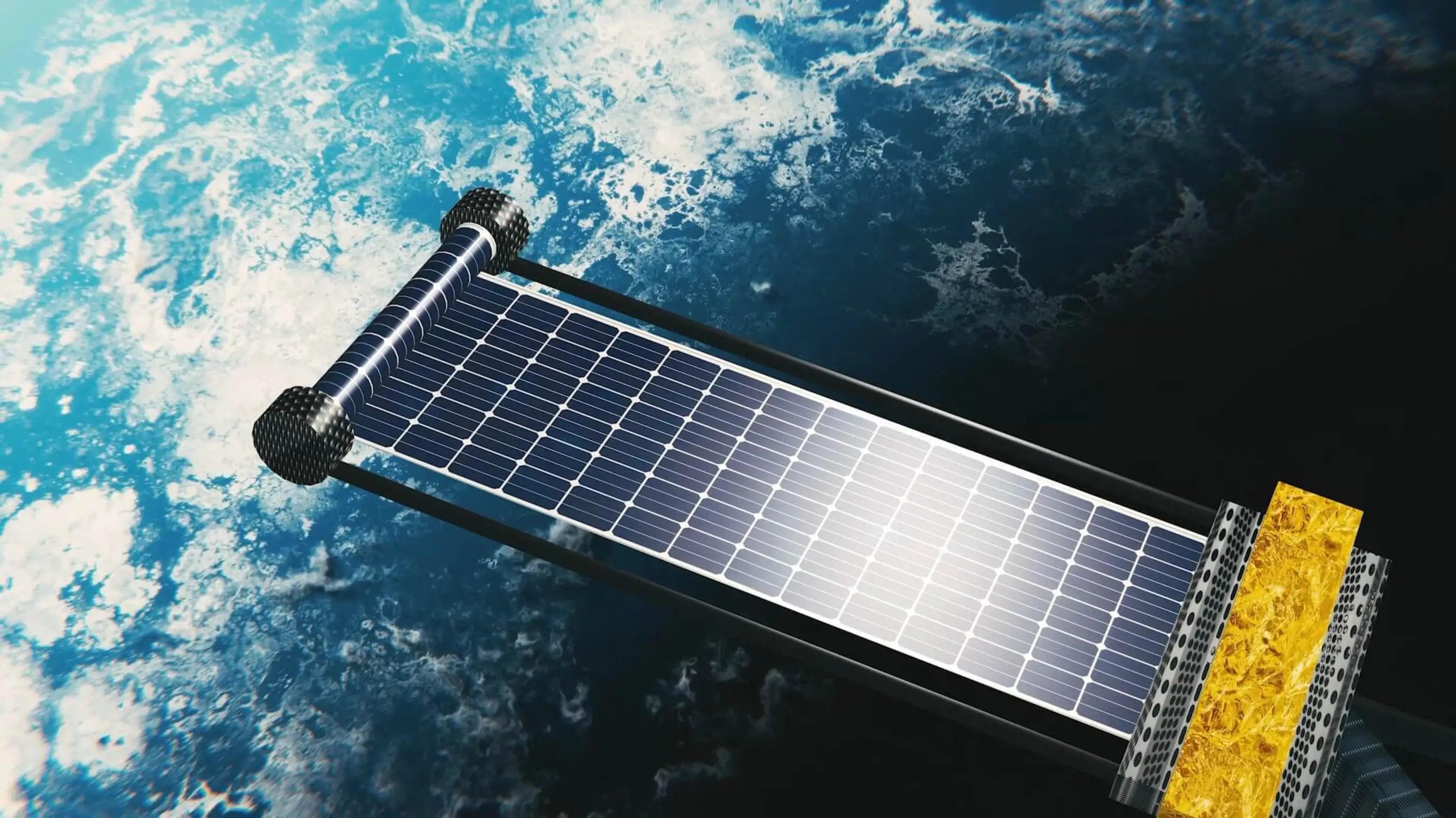 Scientists working on satellite