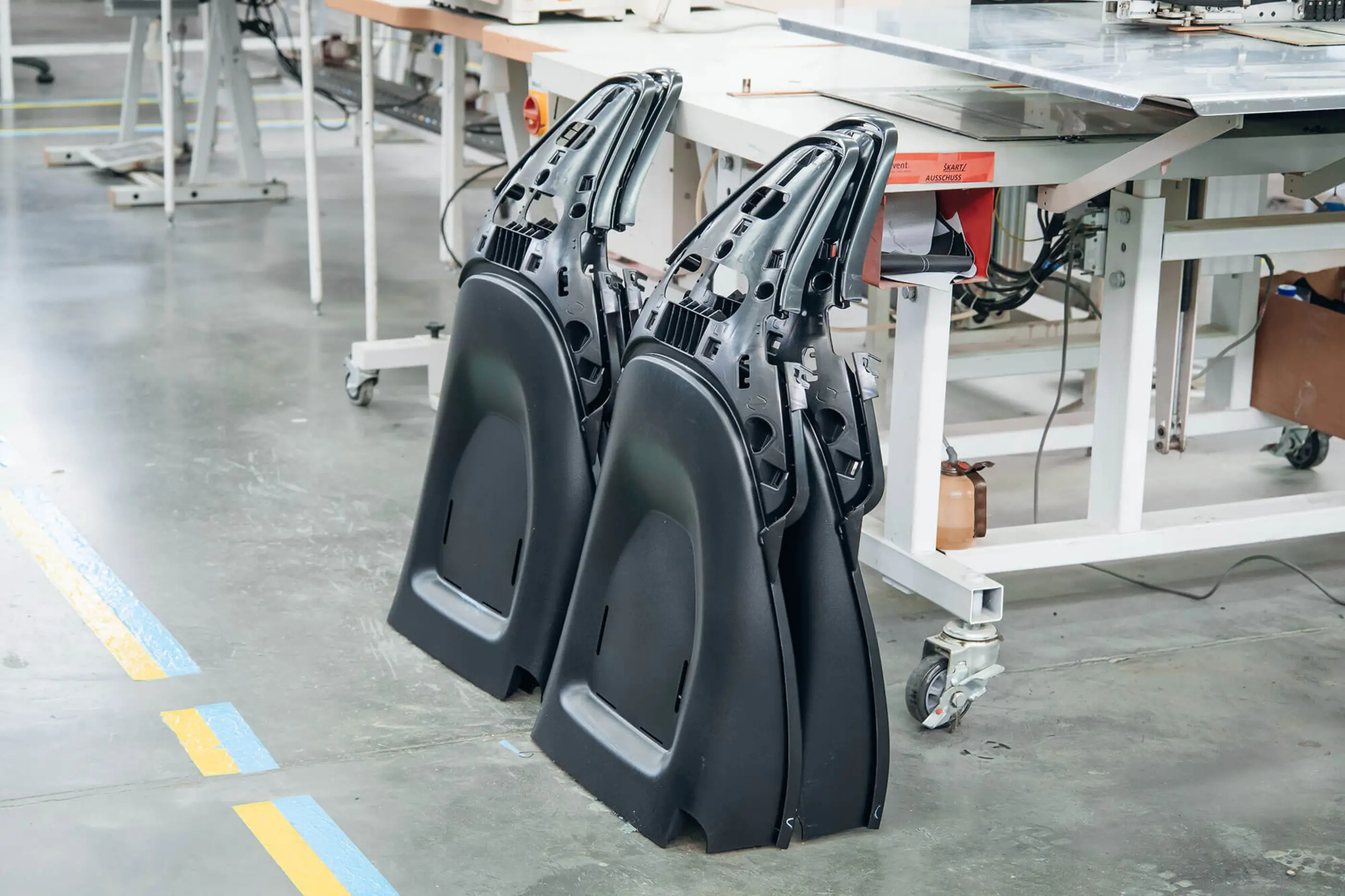 plastic car part in production