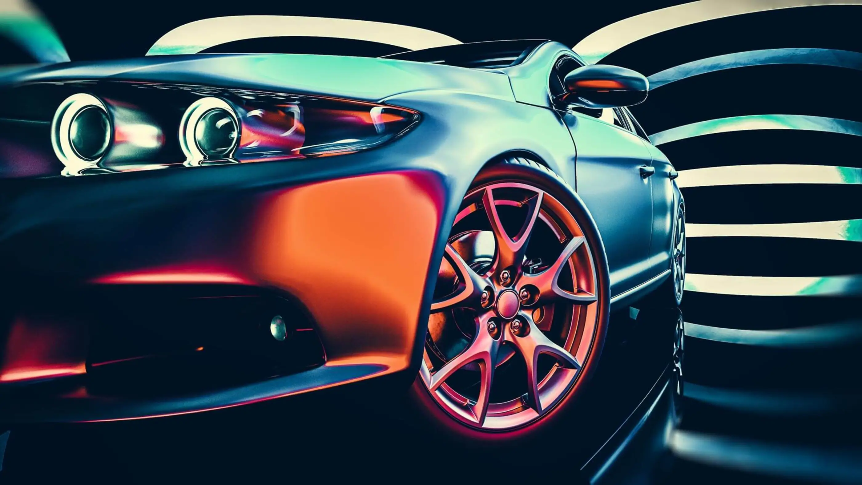 car headlights and tire