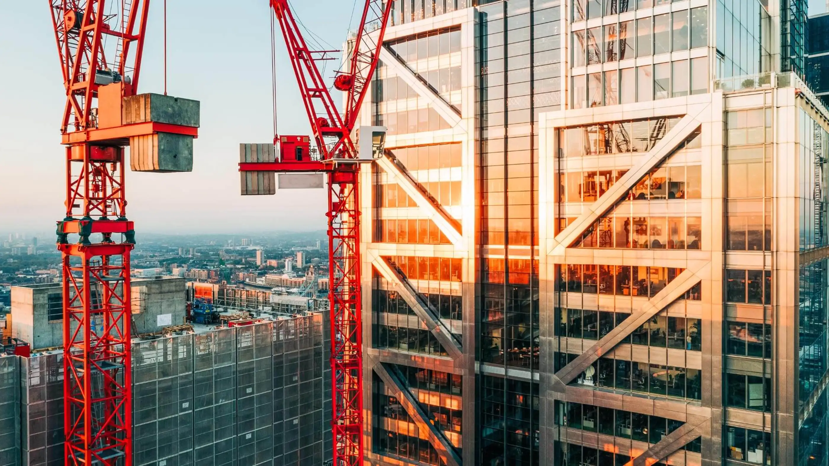 building with crane