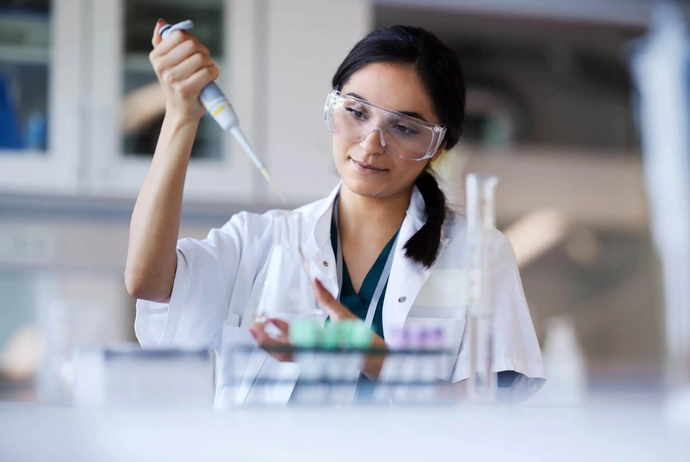 medical scientist performing lab tests