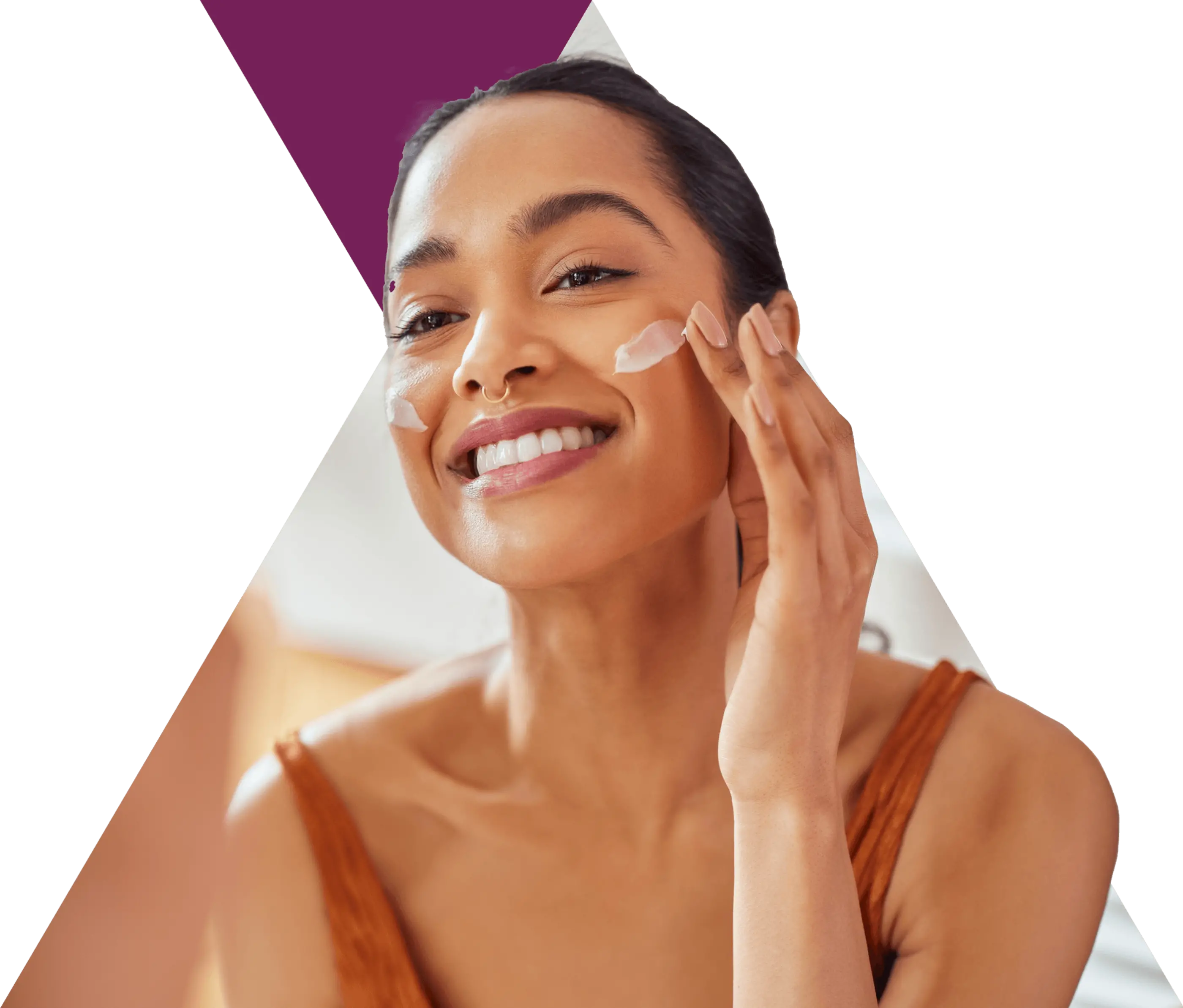 woman applying skincare